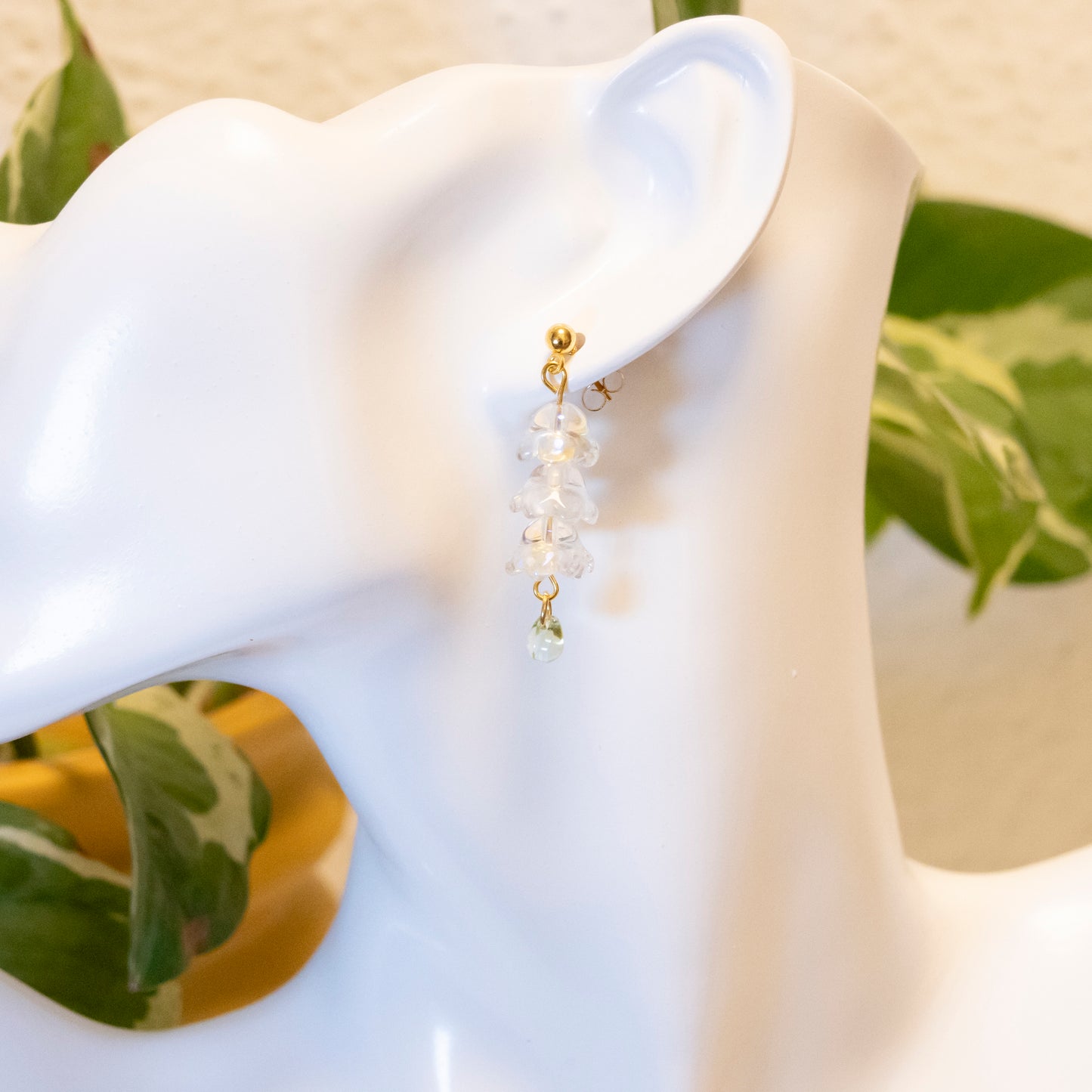 triple glass bellflower earrings | various colors