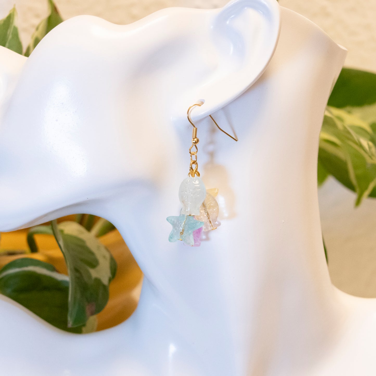 glass pastel jelly earrings | sea creatures