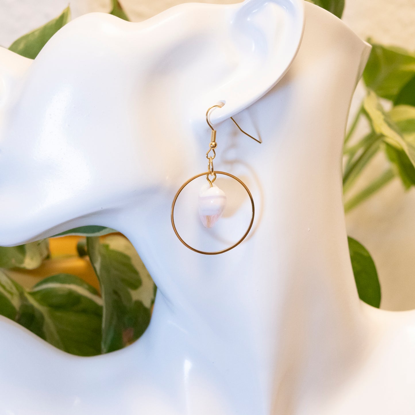 murano style glass heart hoops | various colors