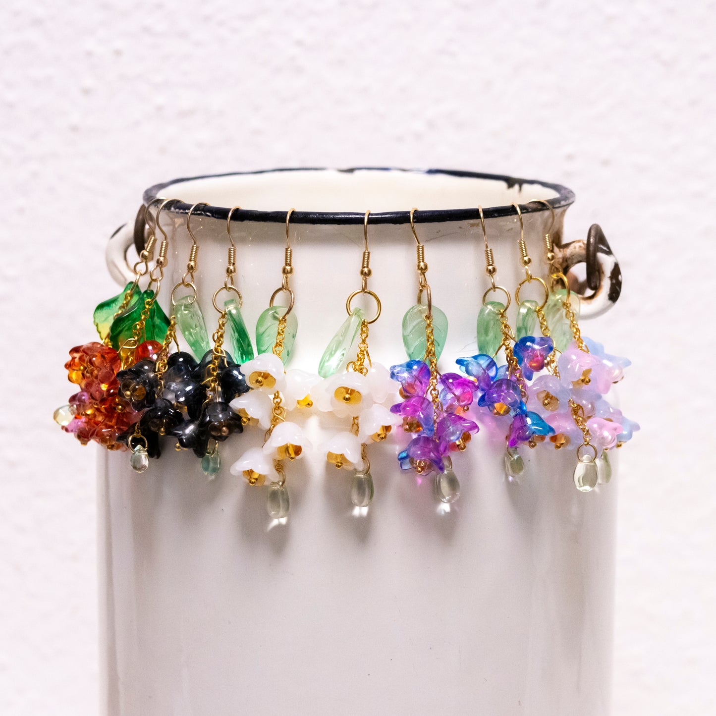 glass bellflowers earring | various colors