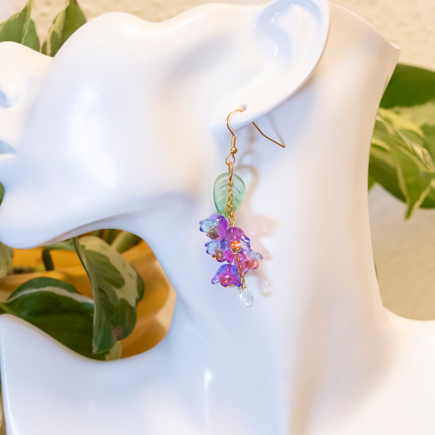 glass bellflowers earring | various colors
