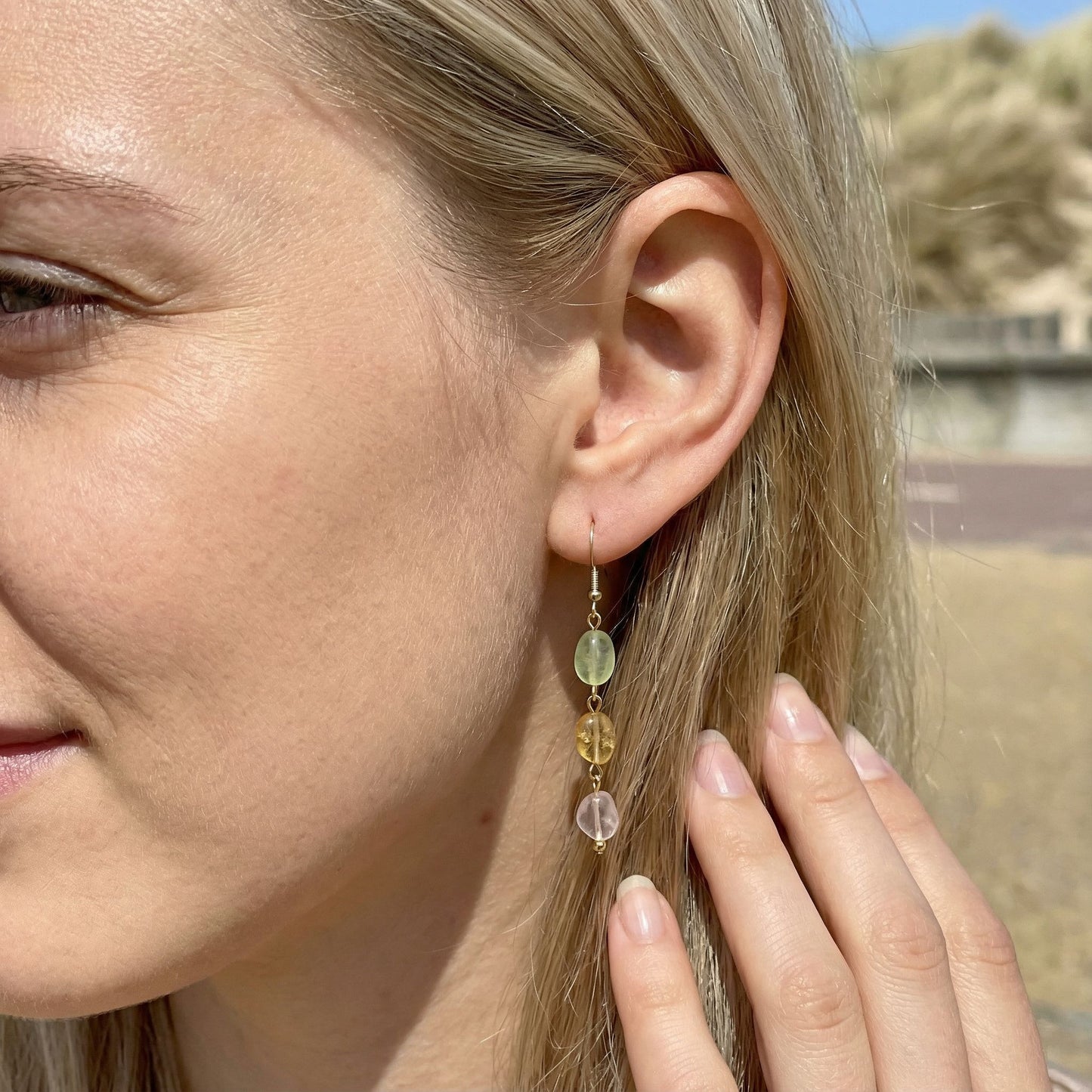 tricolor crystal earrings