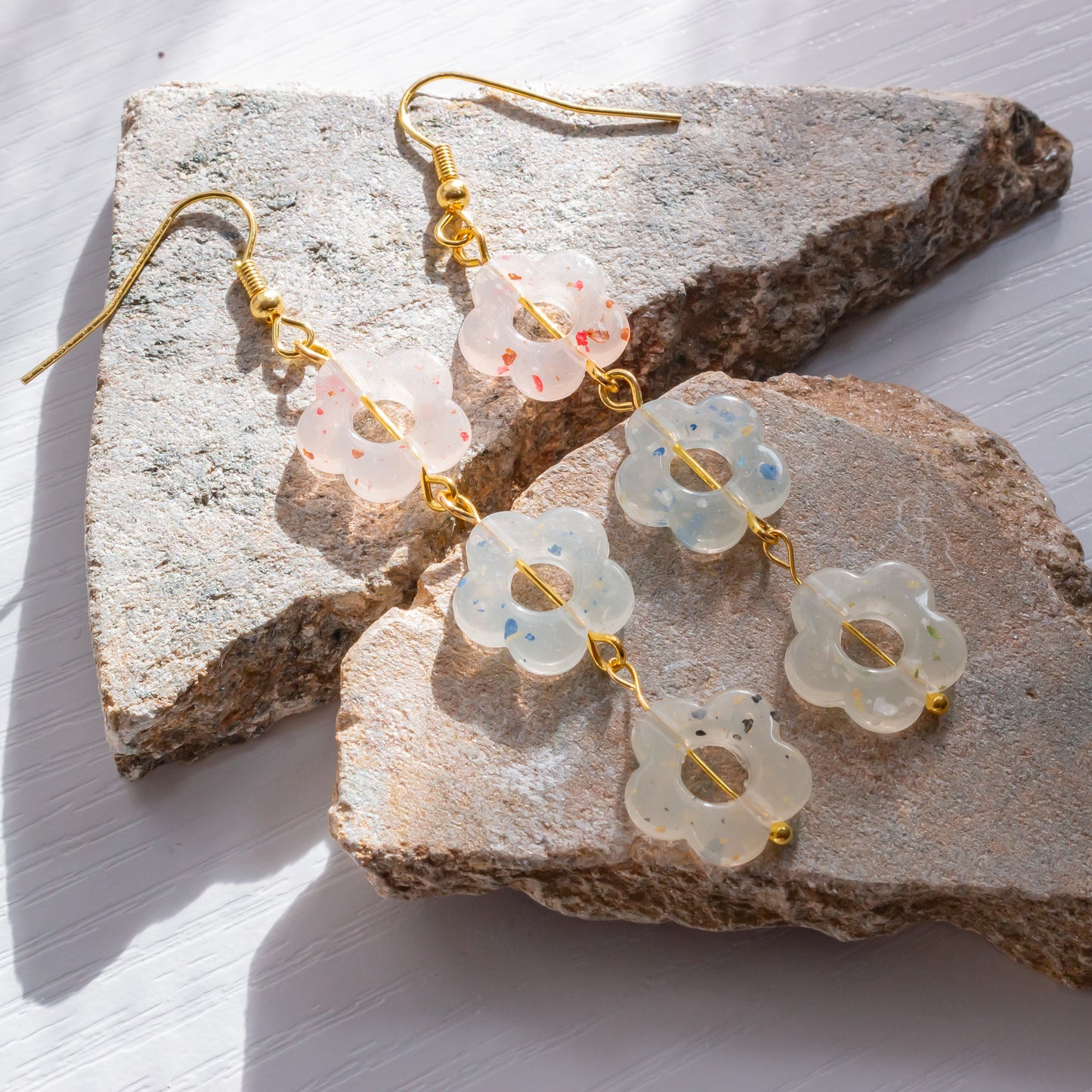 pastel flowers earrings