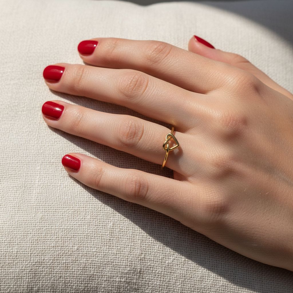 adjustable heart knot ring