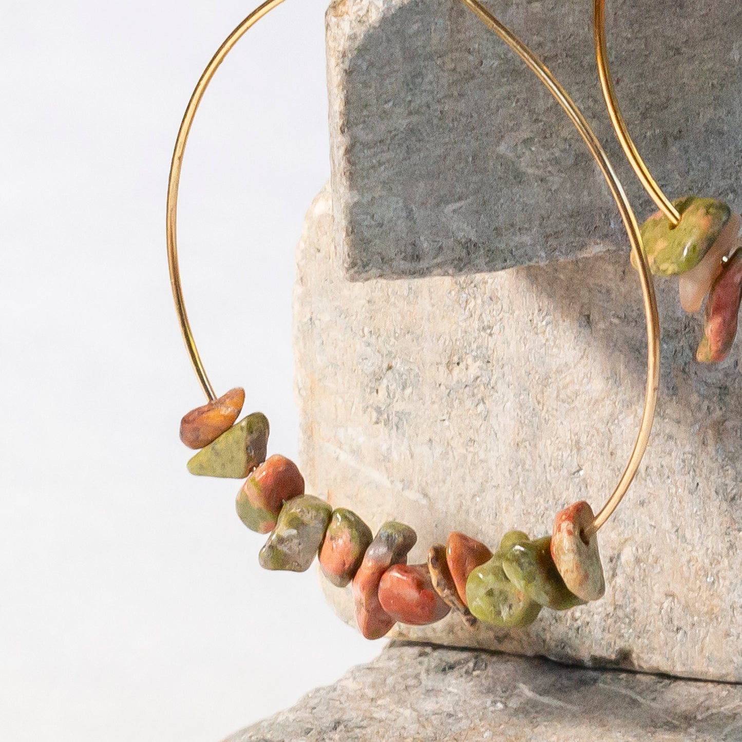medium dainty hoop earrings | various crystals
