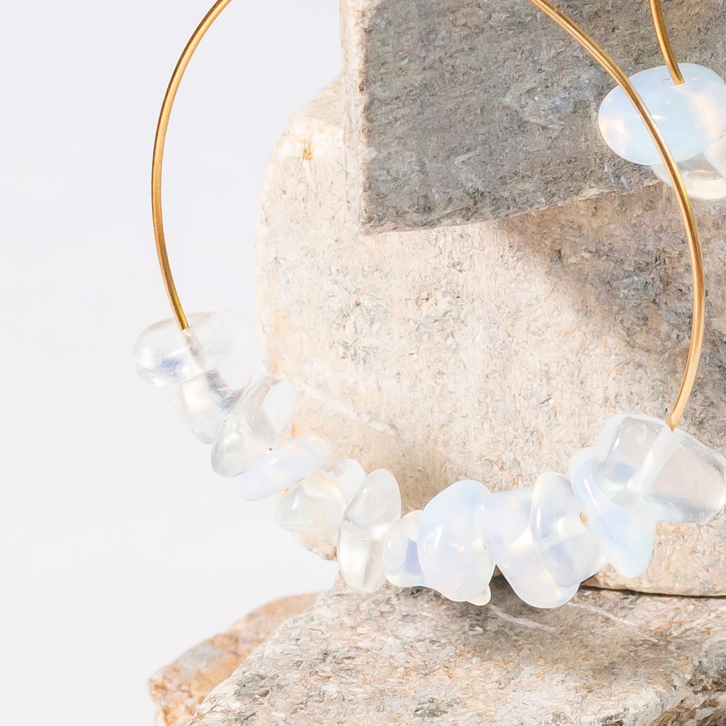 medium dainty hoop earrings | various crystals