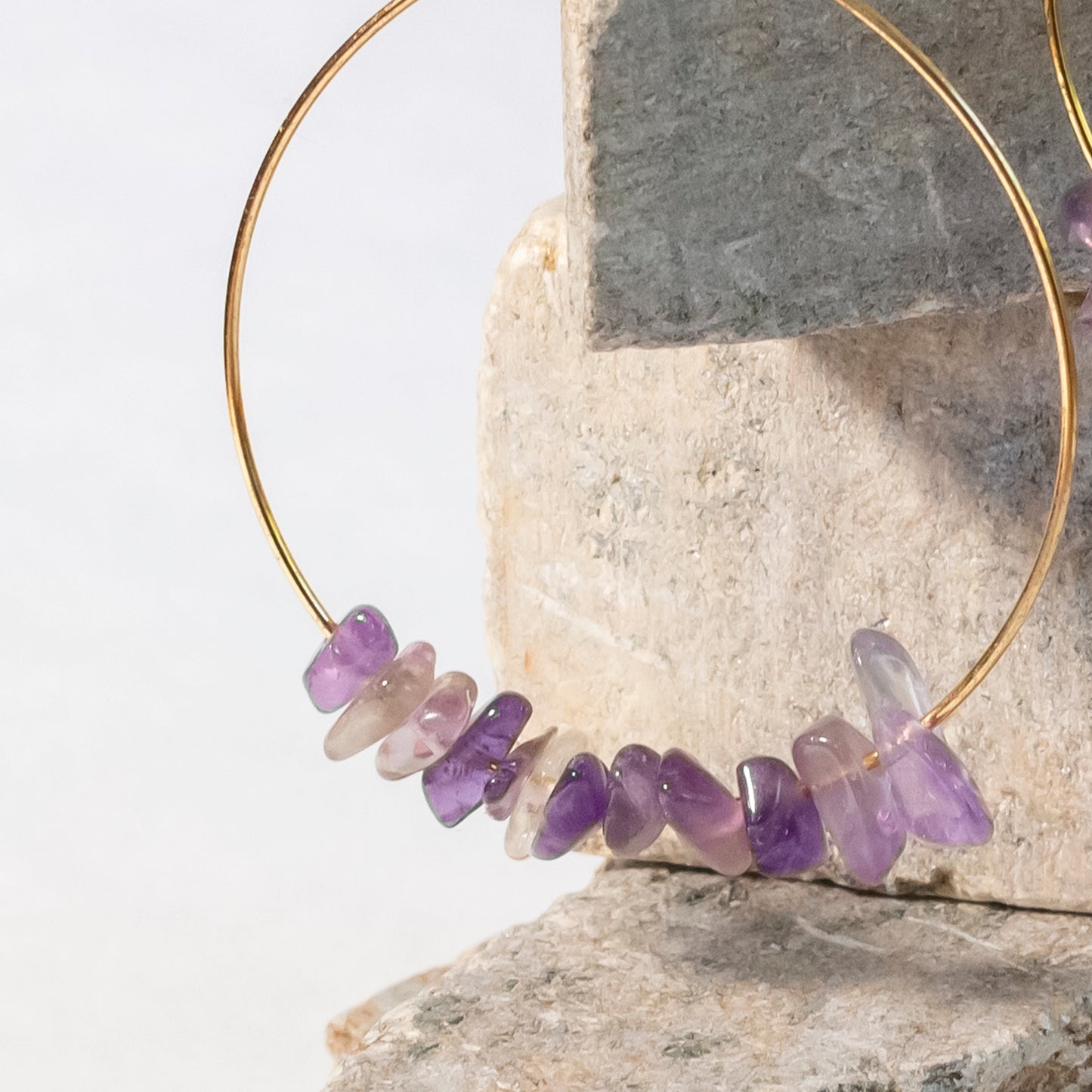 medium dainty hoop earrings | various crystals