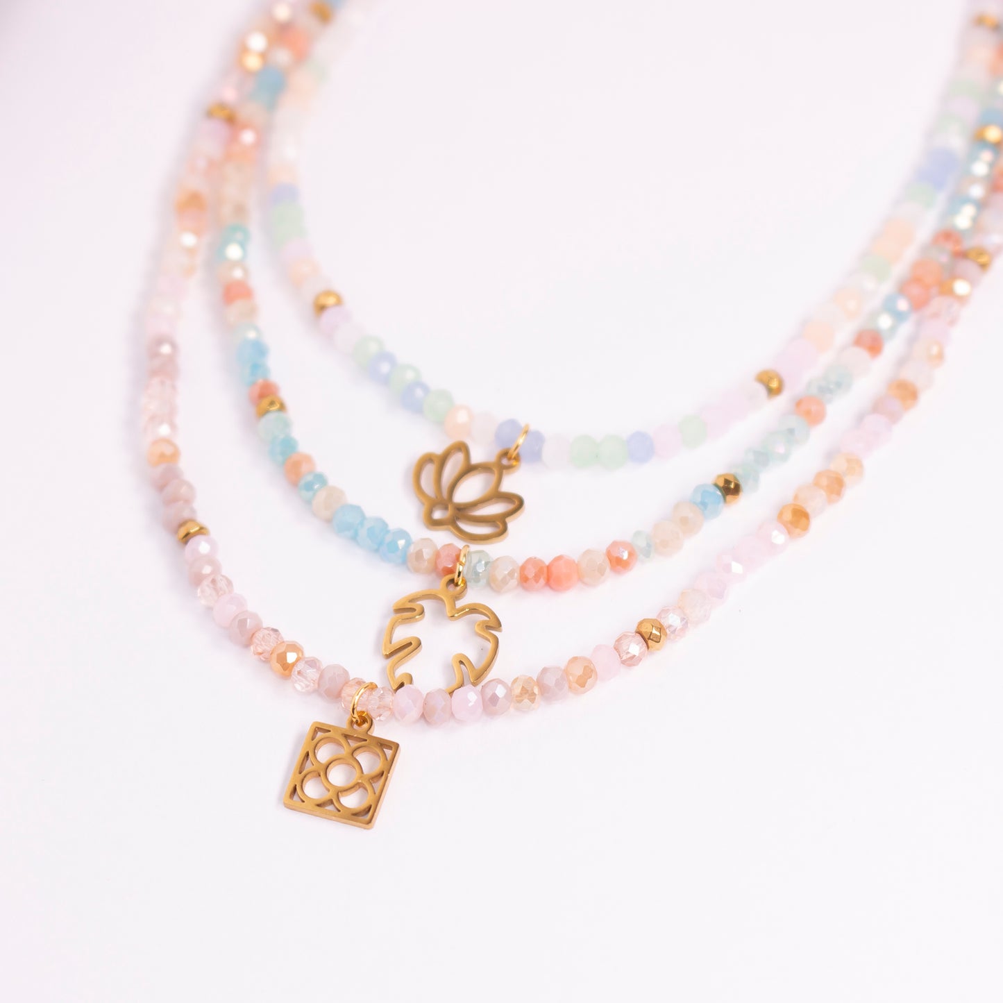 faceted glass beads chocker | various colors