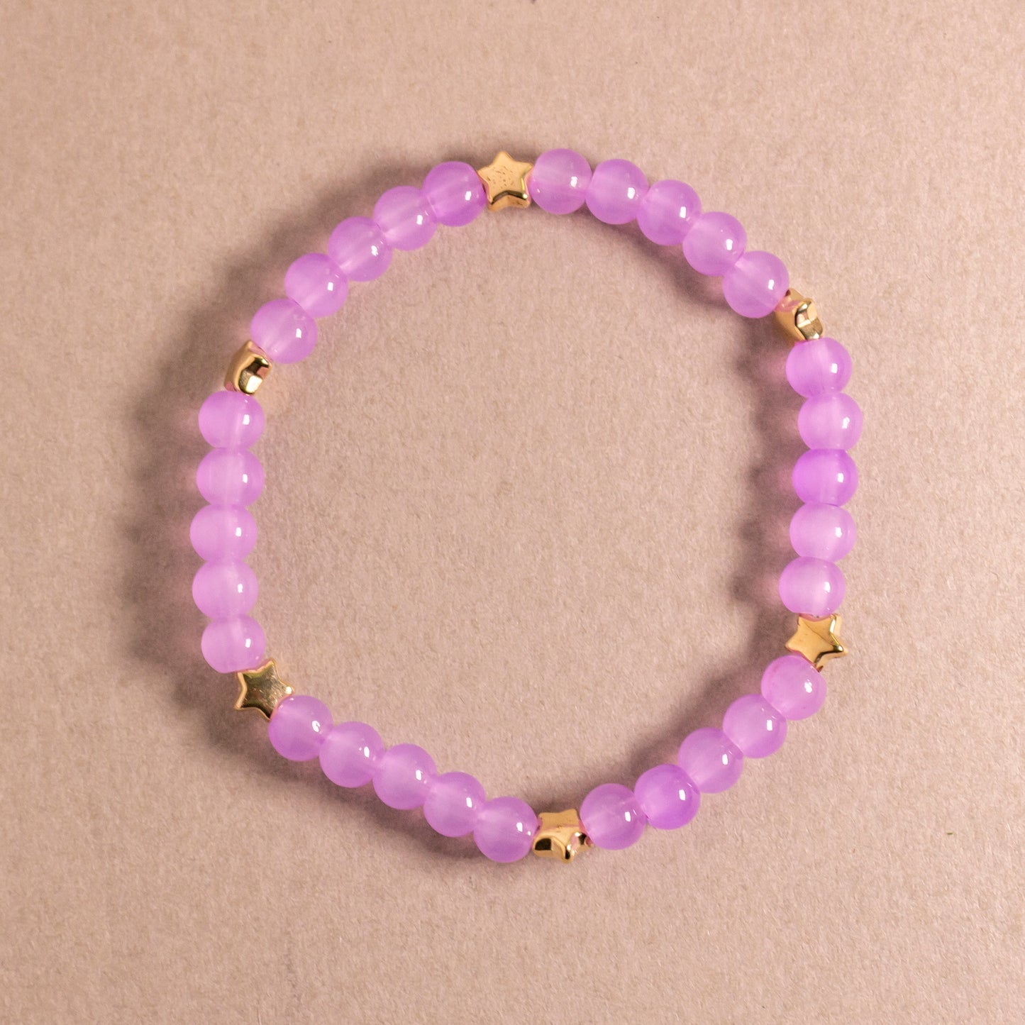 monocolored glass beads elastic bracelet