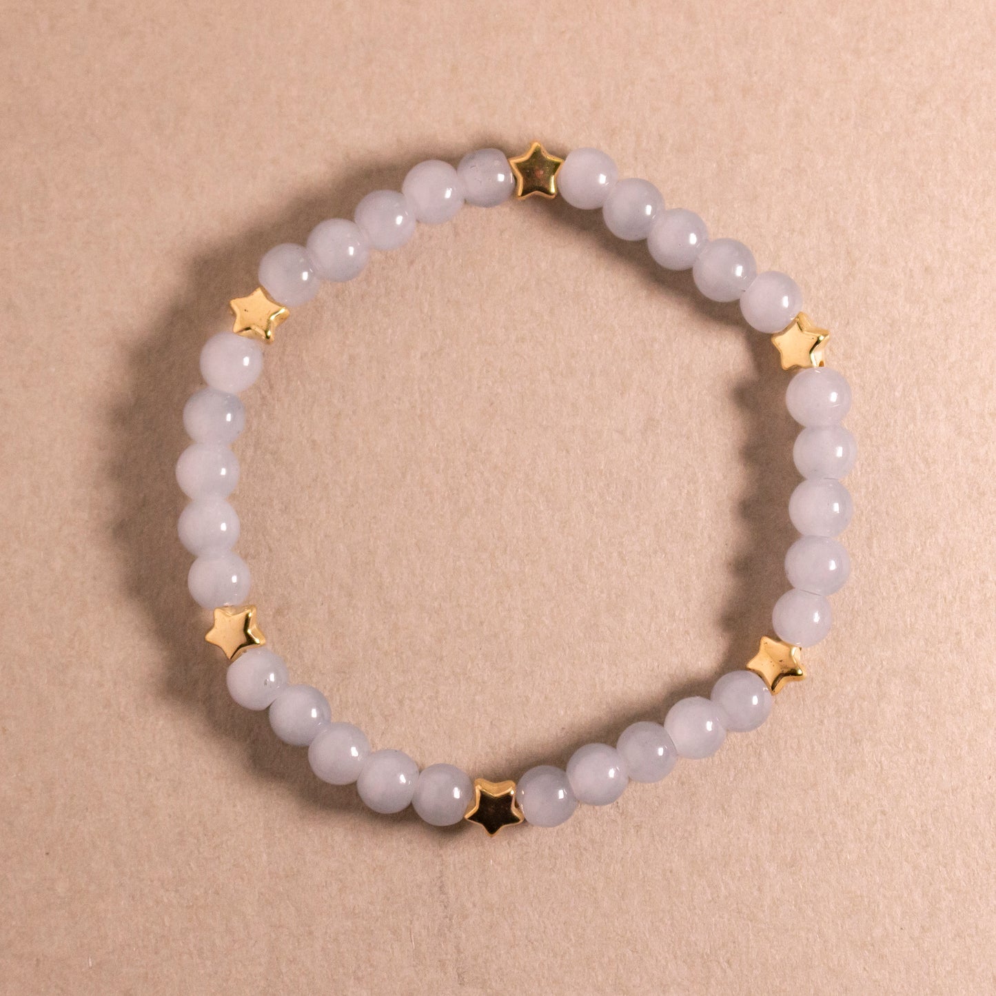 monocolored glass beads elastic bracelet