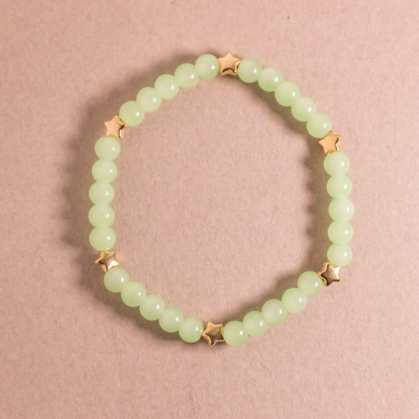 monocolored glass beads elastic bracelet