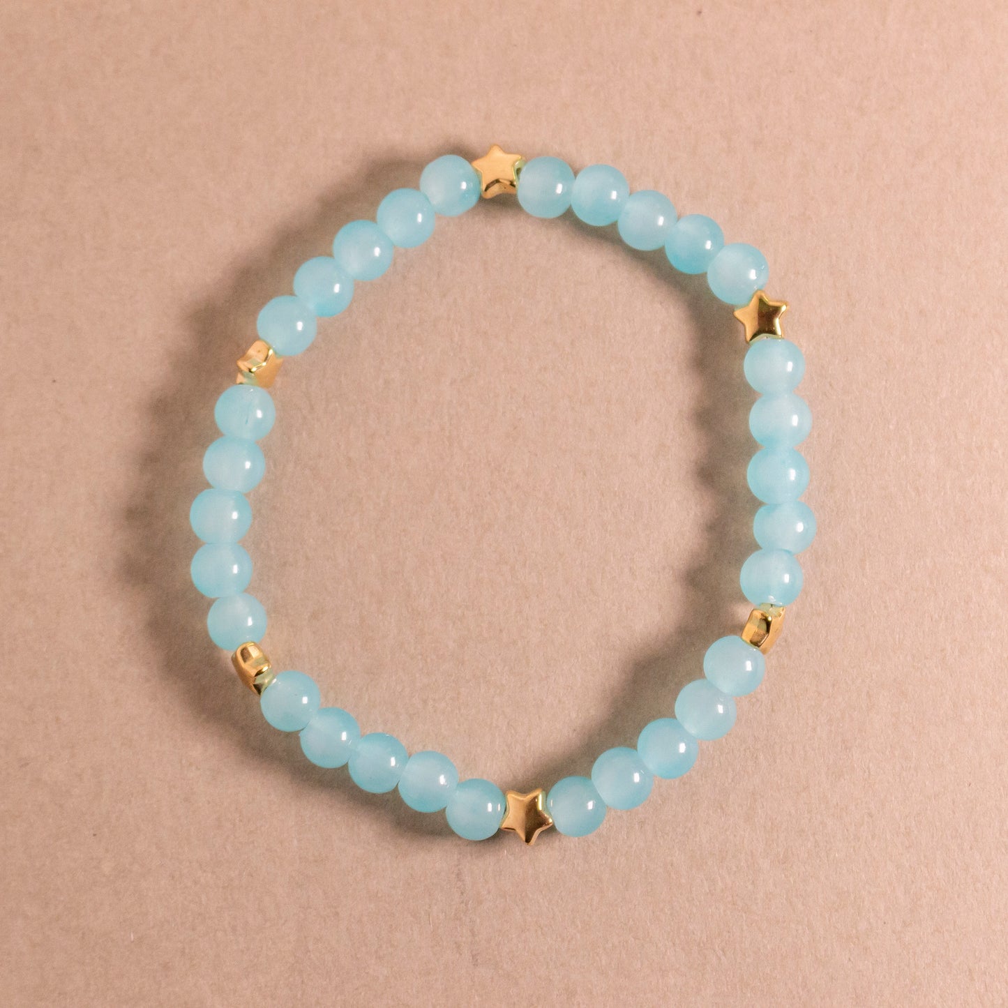 monocolored glass beads elastic bracelet