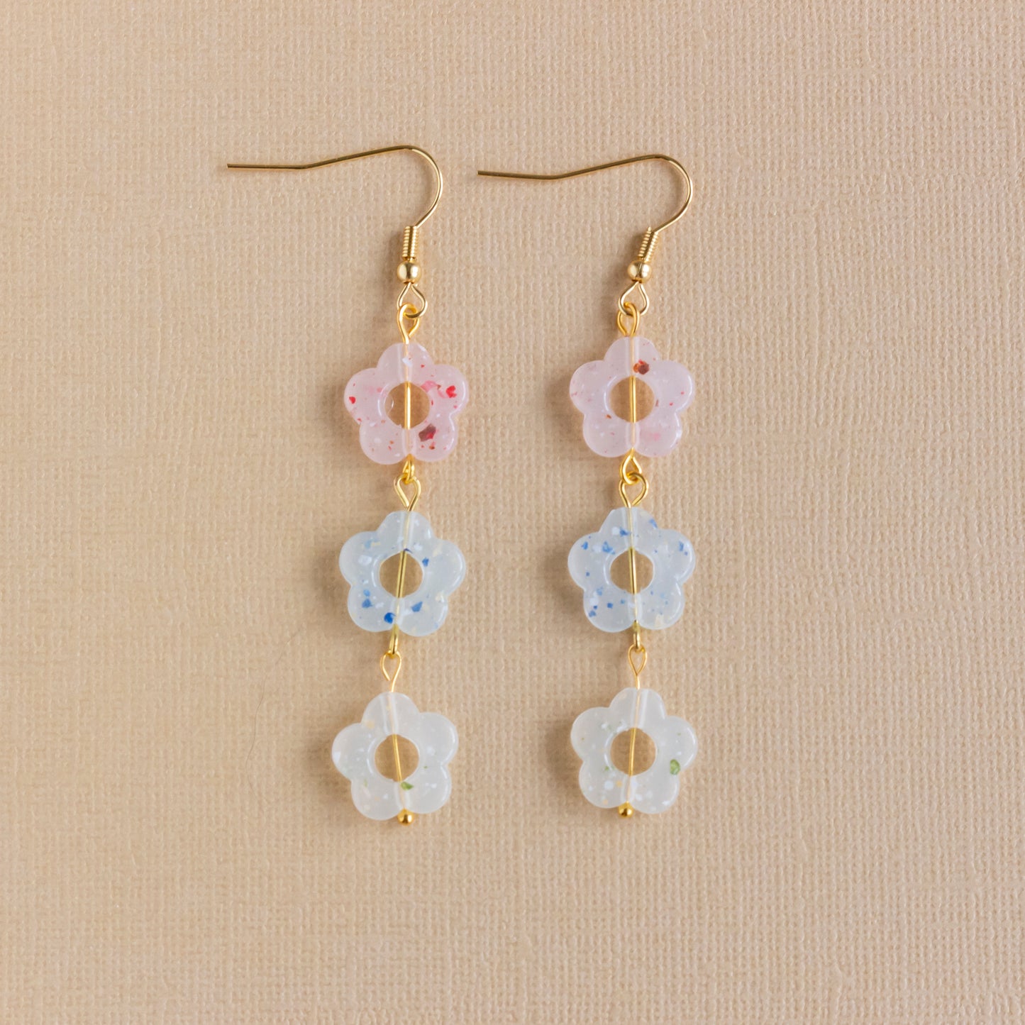 pastel flowers earrings