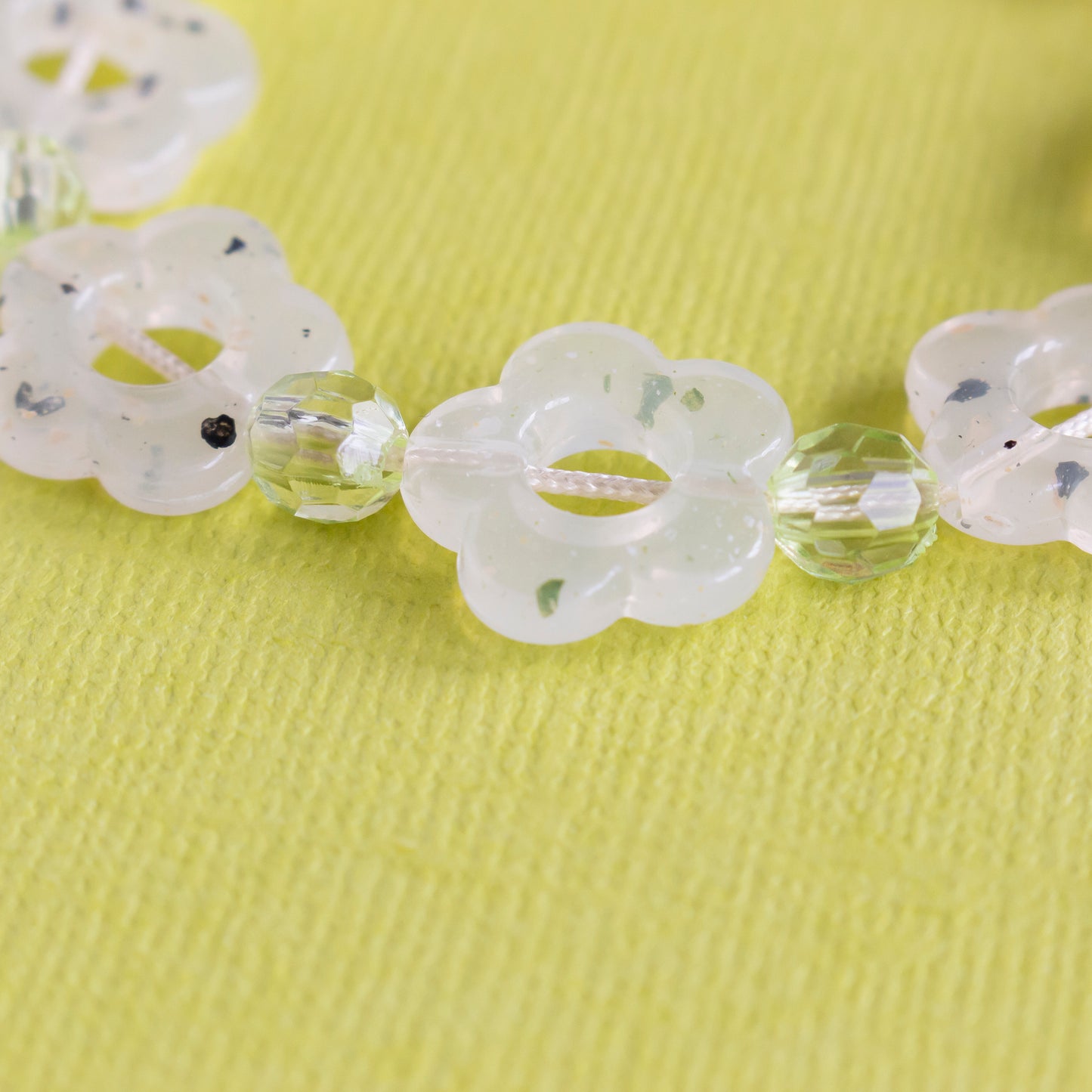 green pastel flowers bracelet