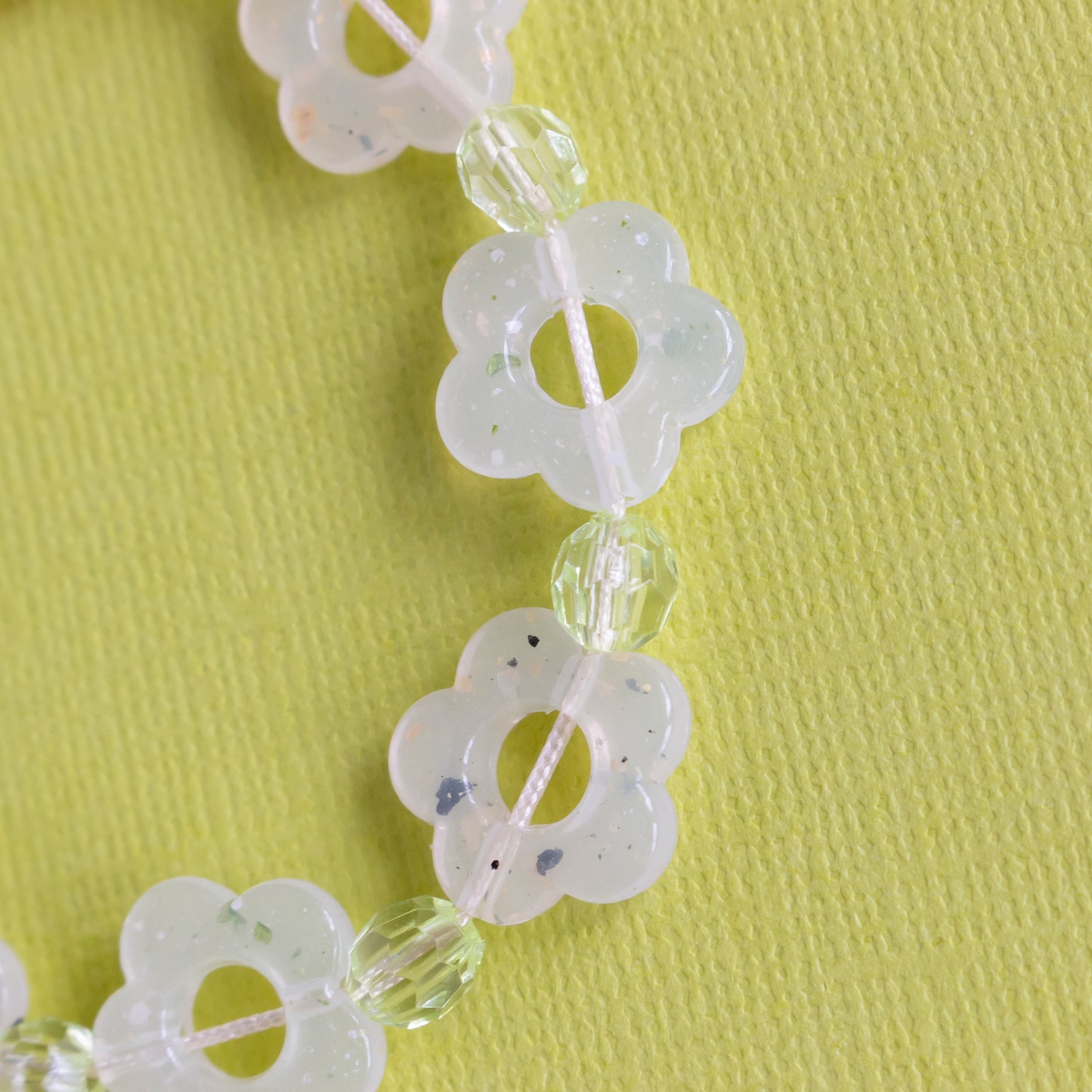 green pastel flowers bracelet