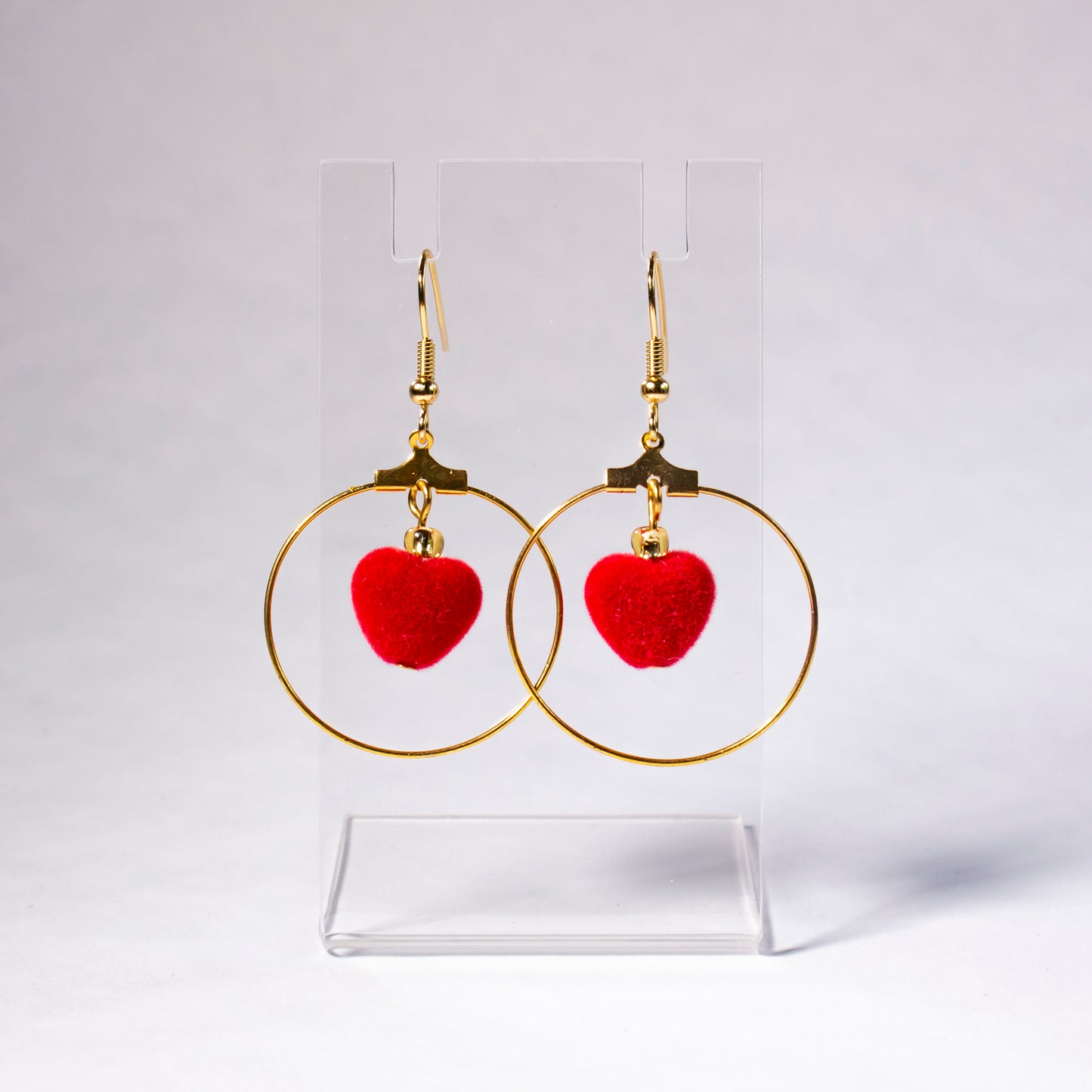 red velvet heart hoops