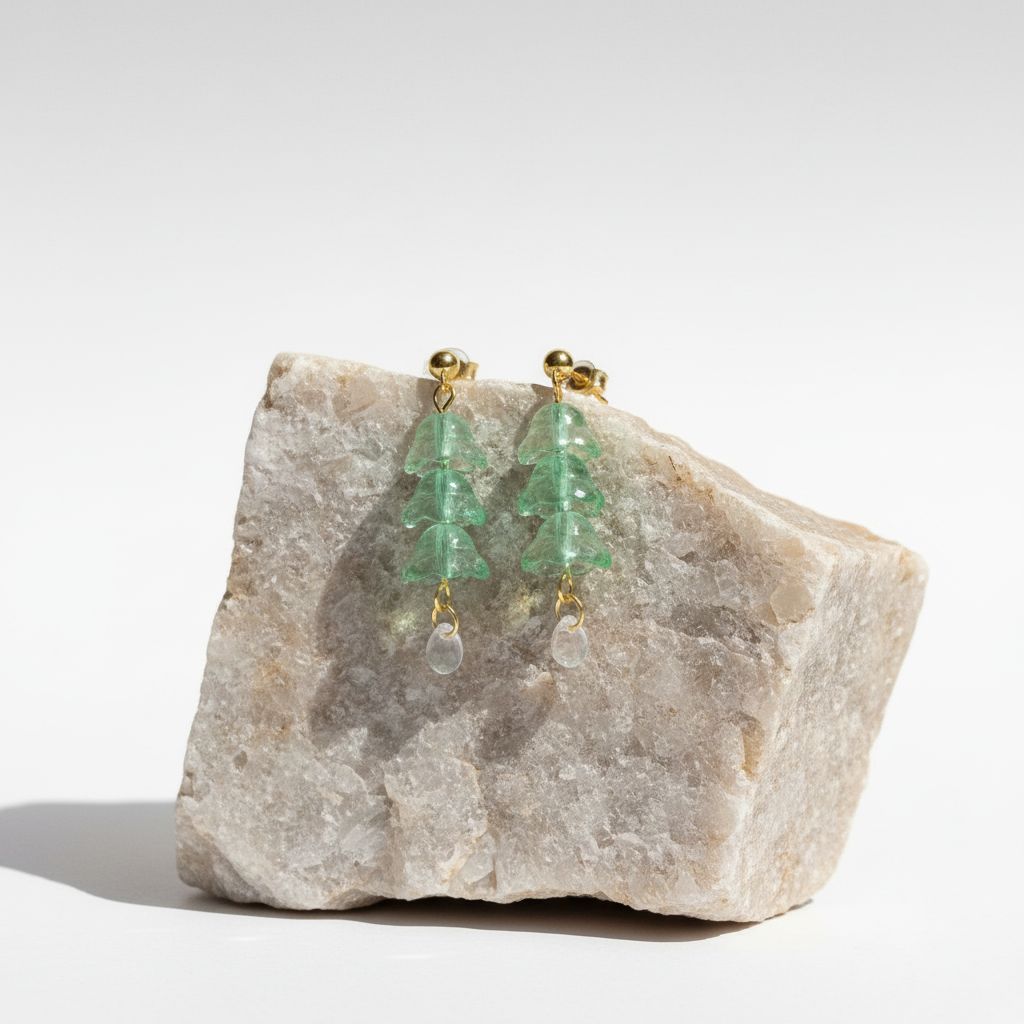 triple glass bellflower earrings | various colors