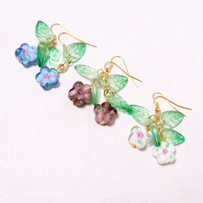 glass flower earrings | various colors