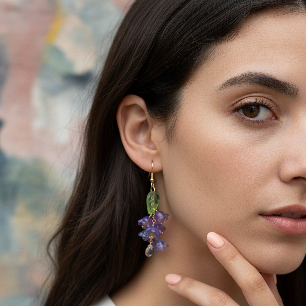 glass bellflowers earring | various colors