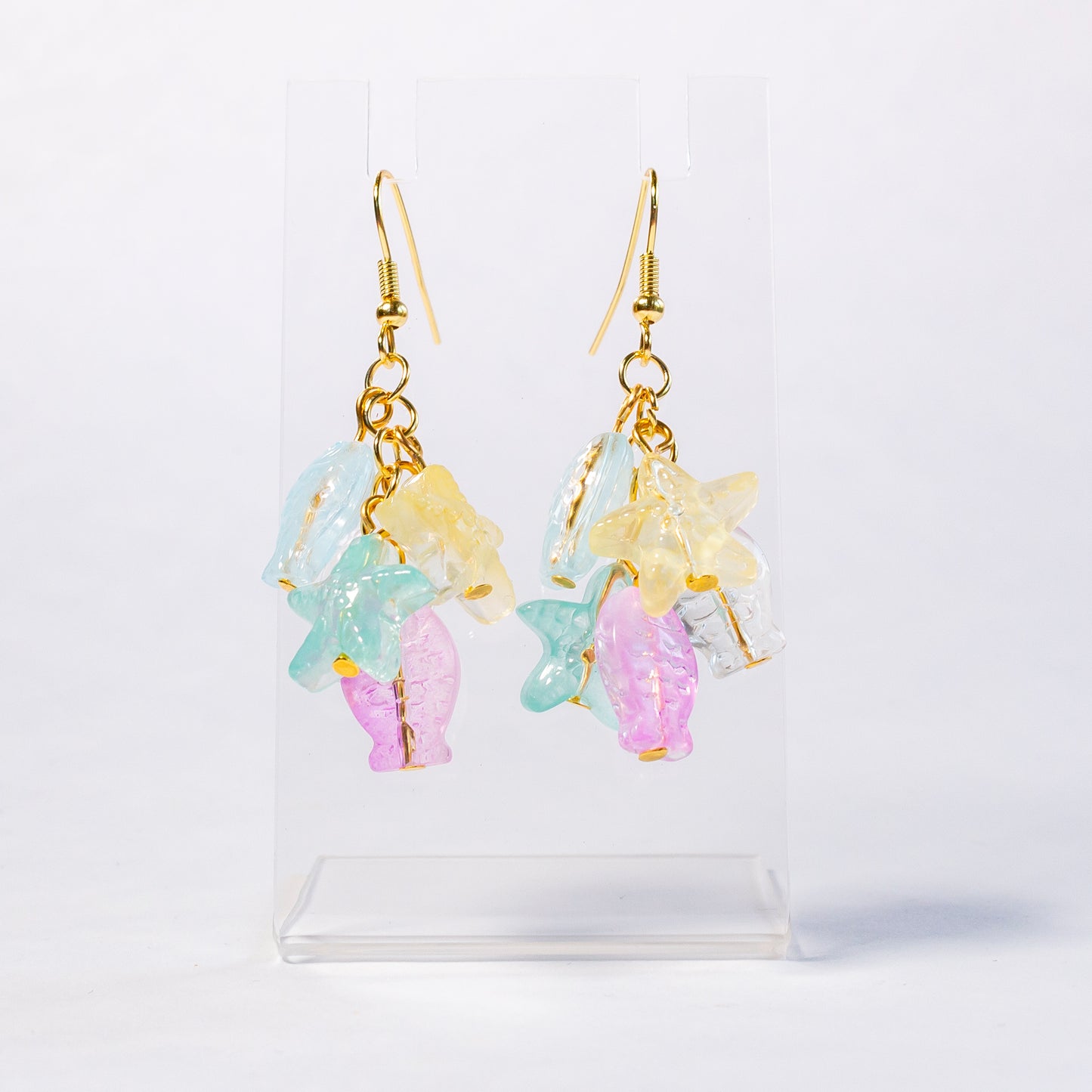 pastel jelly dangle earrings | sea creatures