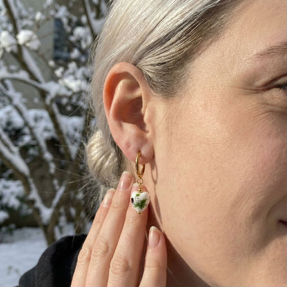 ceramic heart hoop earrings