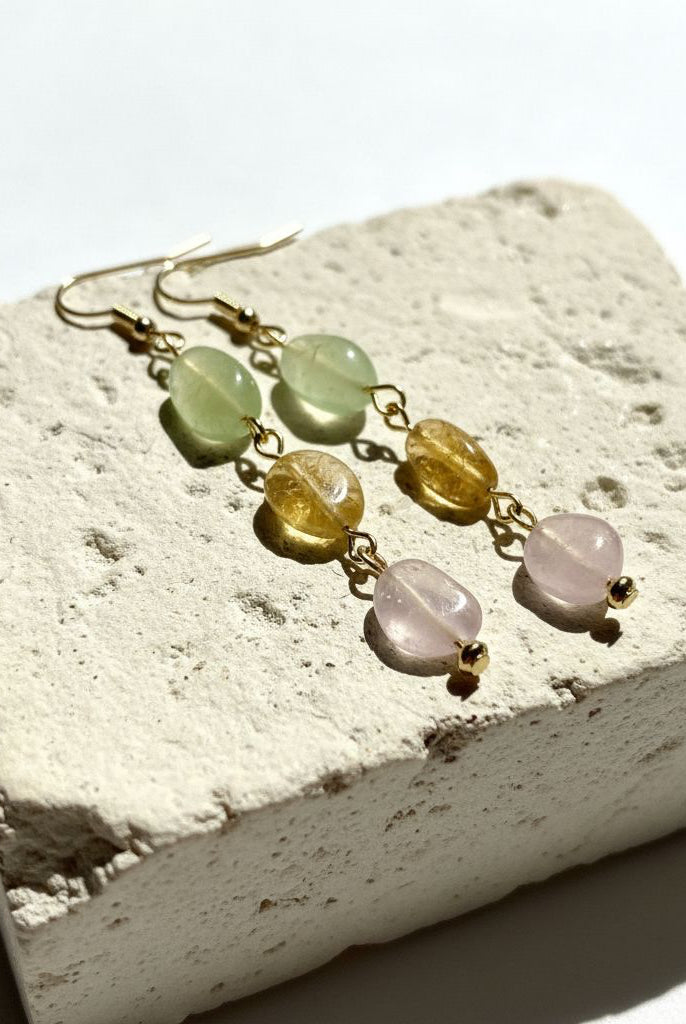 tricolor crystal earrings