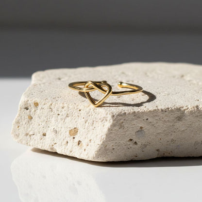 adjustable heart knot ring