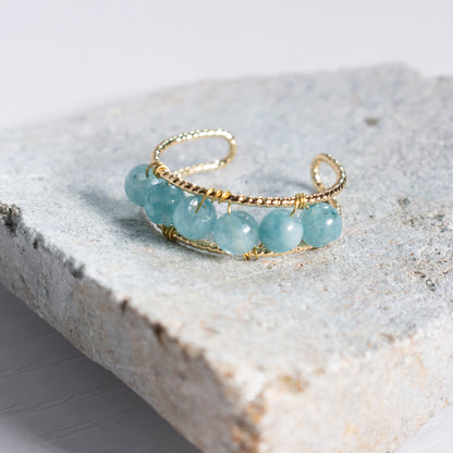 adjustable ring aquamarine