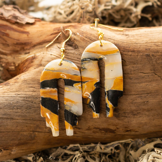 amber marble arch earrings