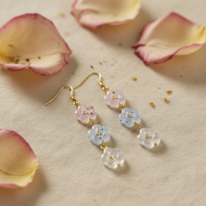 pastel flowers earrings