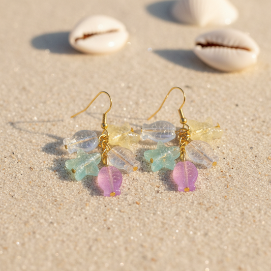 glass pastel jelly earrings | sea creatures
