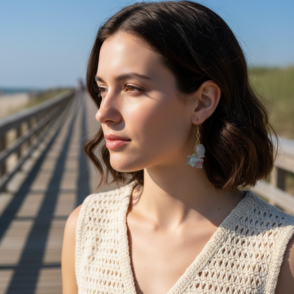 glass pastel jelly earrings | sea creatures