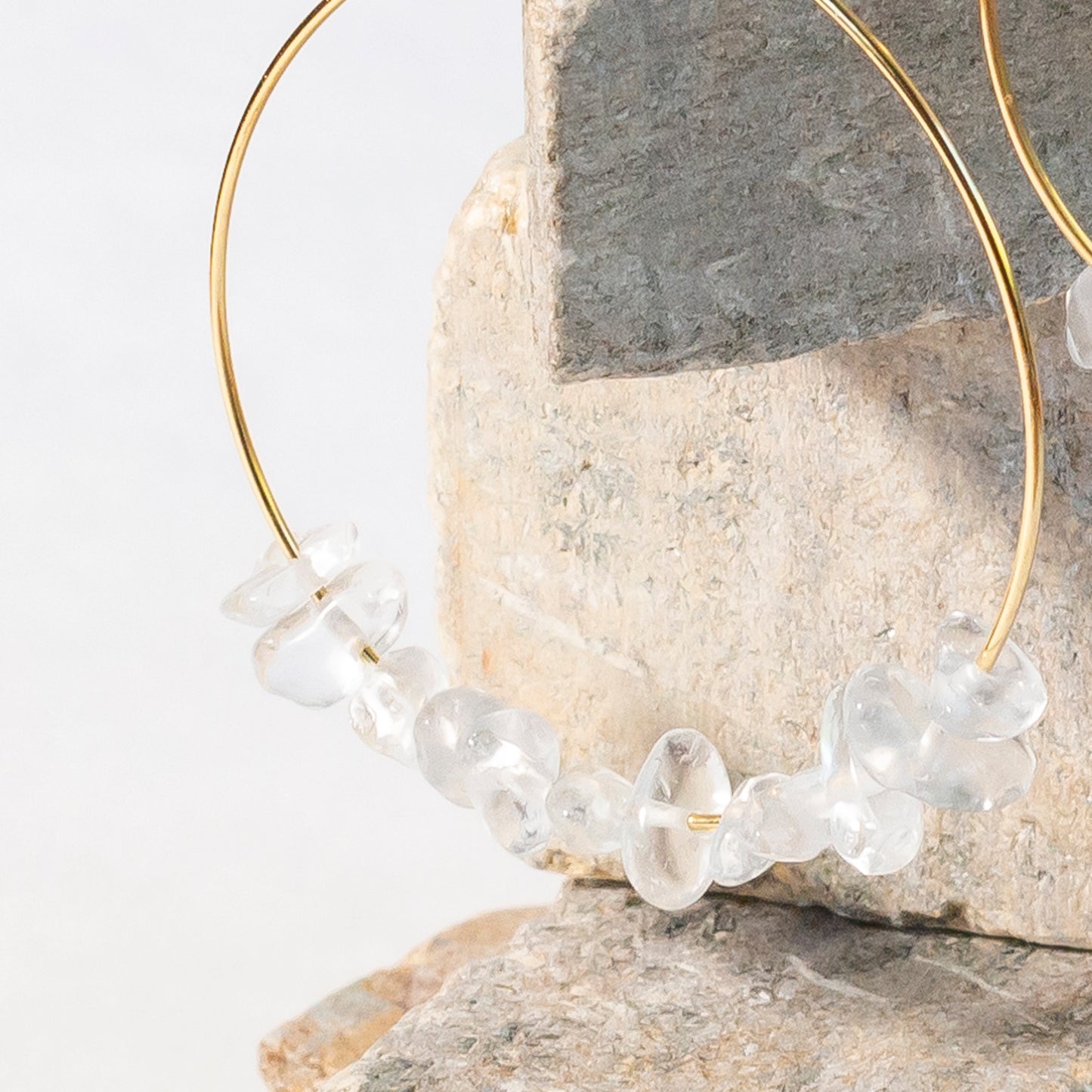 medium dainty hoop earrings | various crystals