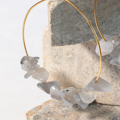 medium dainty hoop earrings | various crystals