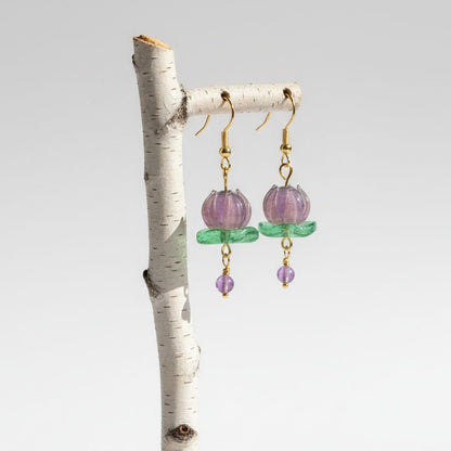 glass lotus flower earrings | various colors