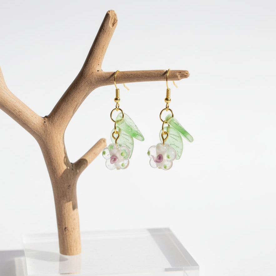 glass flower earrings | various colors