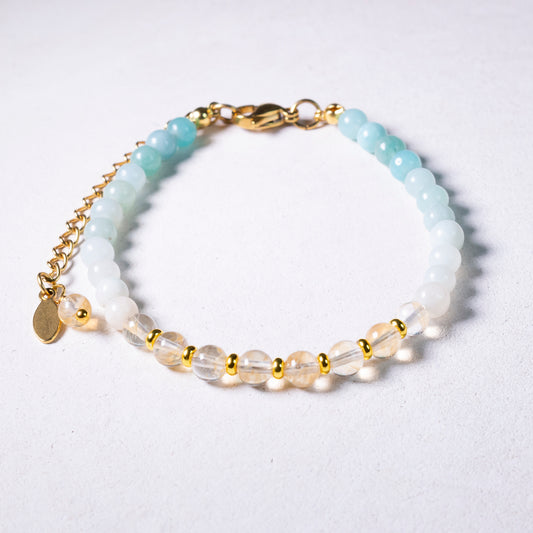 natural stone bracelet #08 | citrine + amazonite