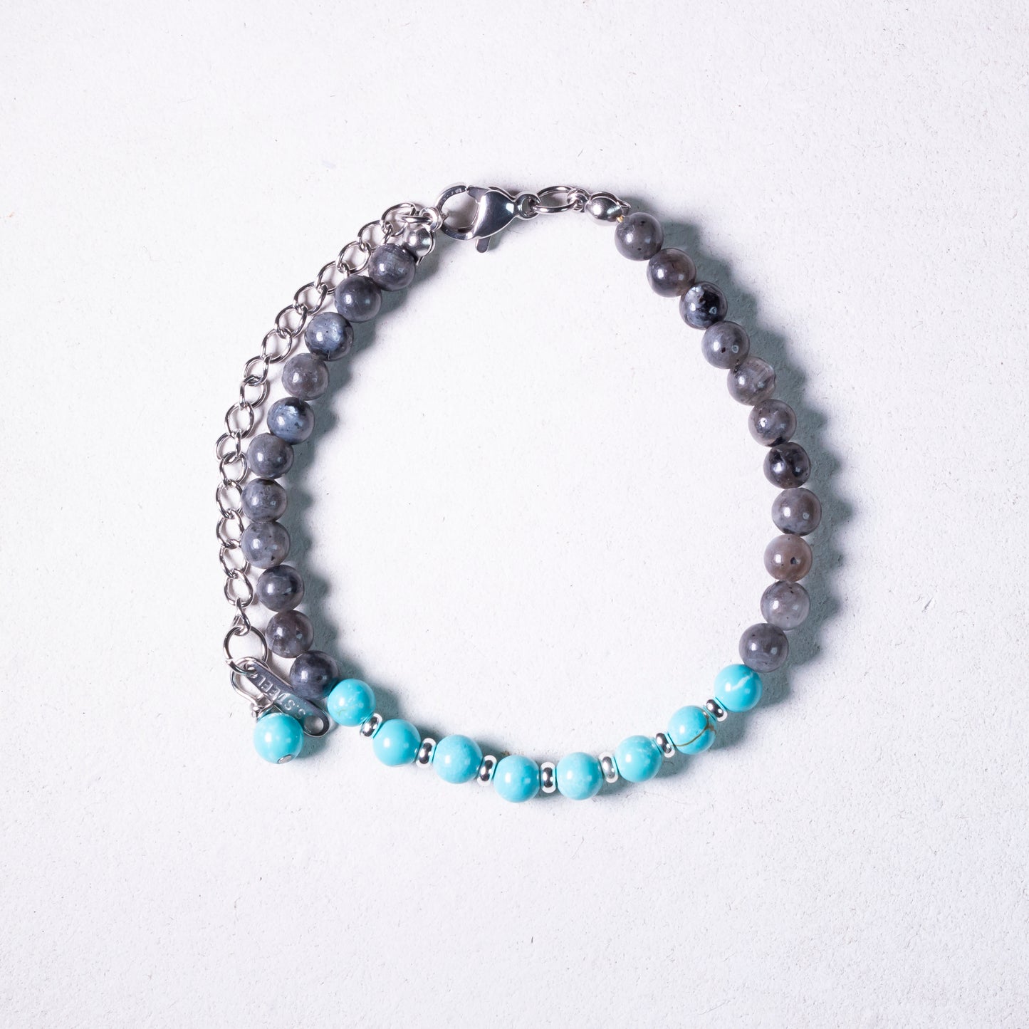 natural stone bracelet #09 | turquoise + labradorite