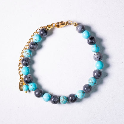 natural stone bracelet #10 | labradorite + turquoise