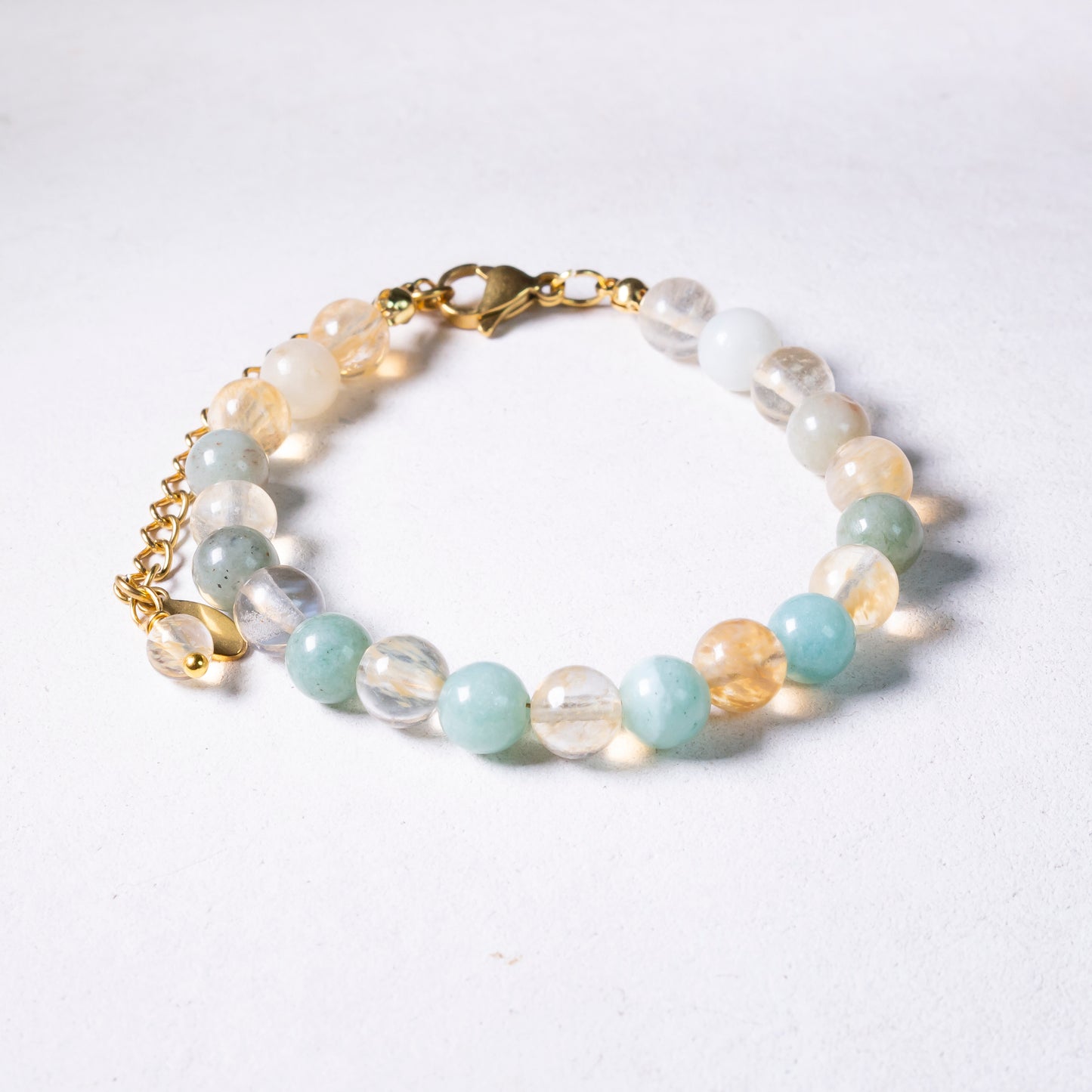 natural stone bracelet #15 | citrine + amazonite