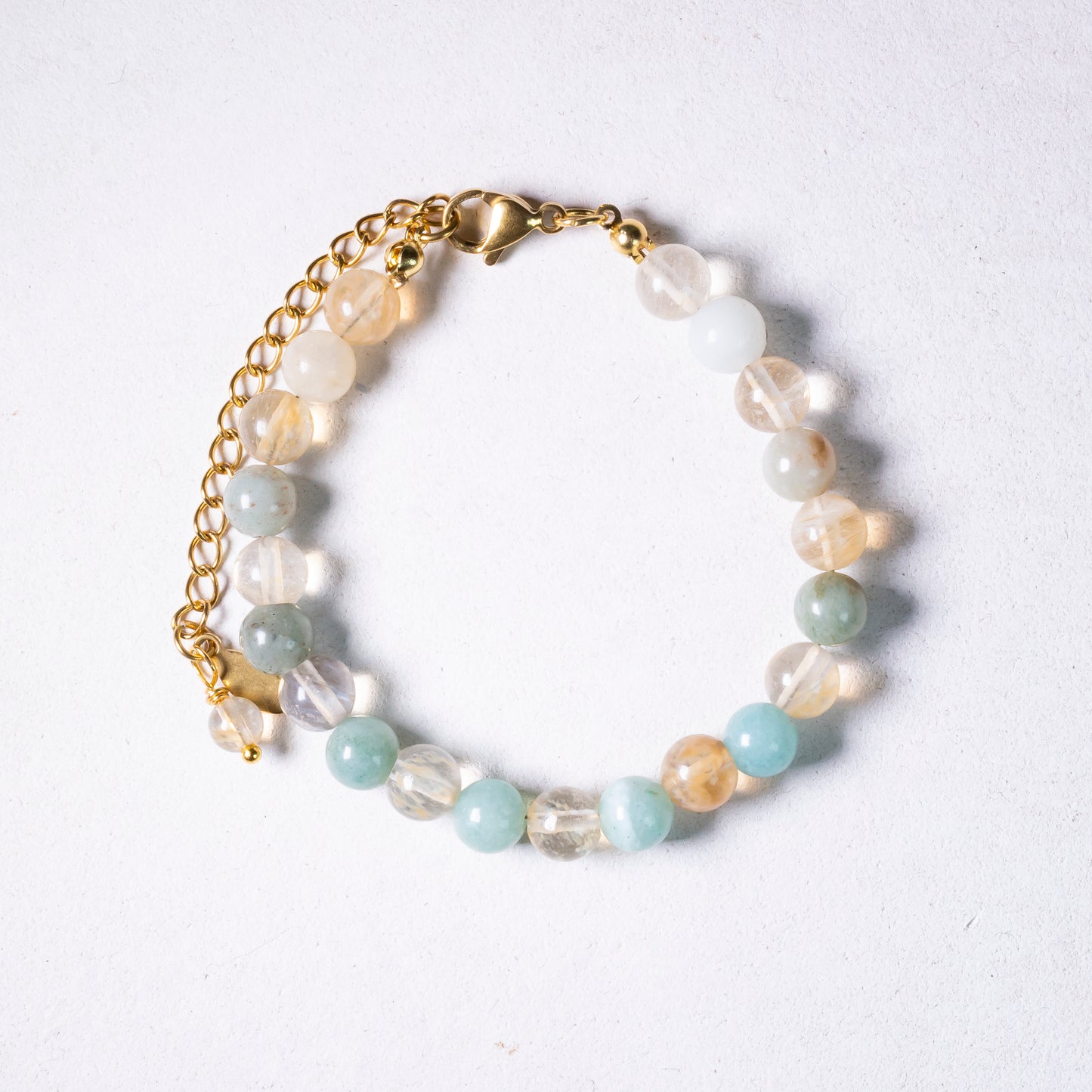 natural stone bracelet #15 | citrine + amazonite