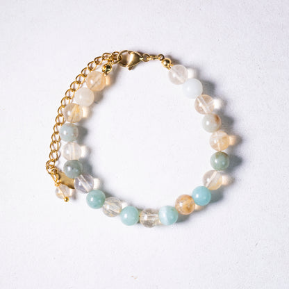 natural stone bracelet #15 | citrine + amazonite