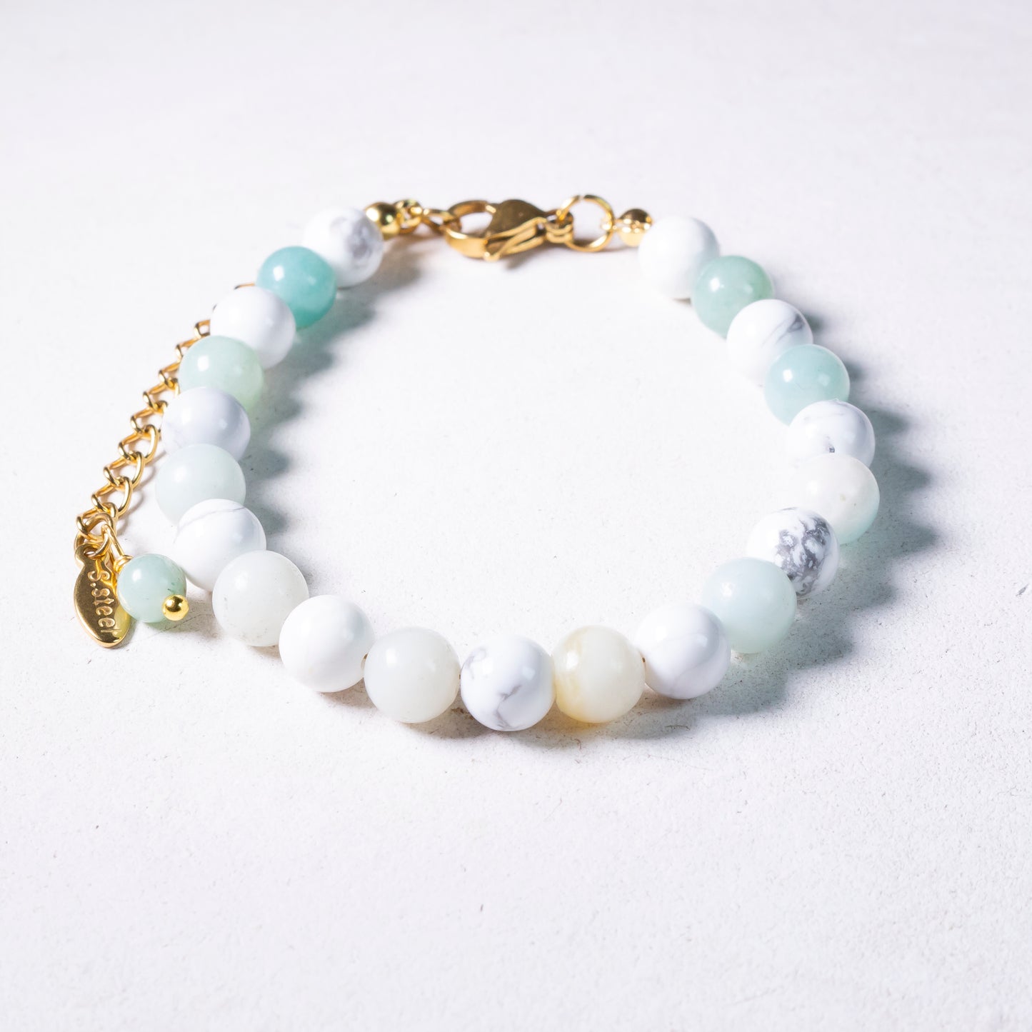 natural stone bracelet #16 | howlite + amazonite