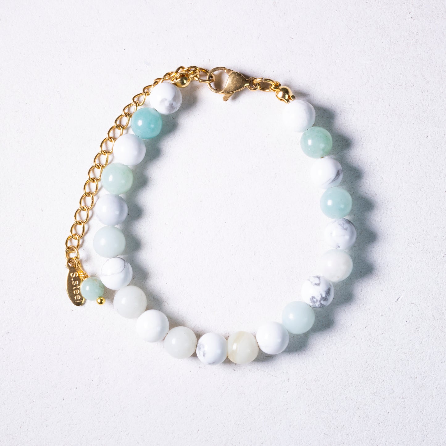 natural stone bracelet #16 | howlite + amazonite