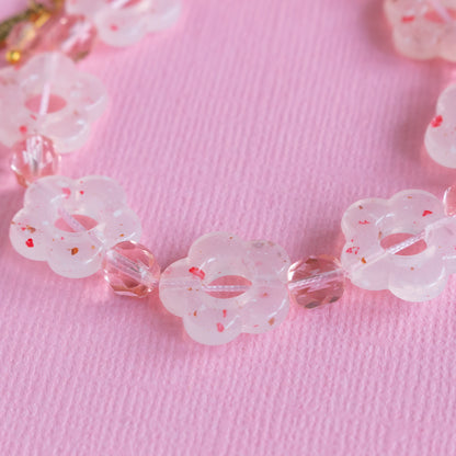 pink pastel flowers bracelet