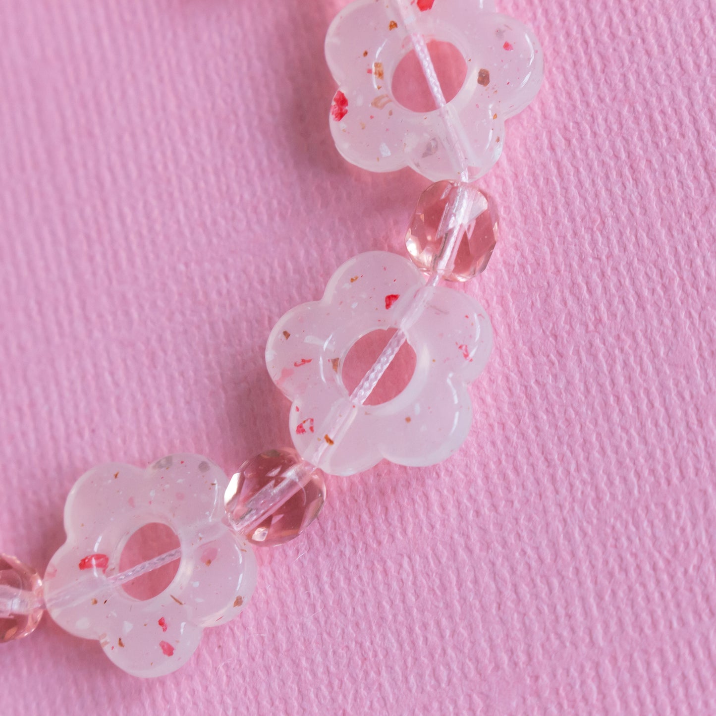 pink pastel flowers bracelet