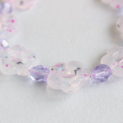 purple pastel flowers bracelet