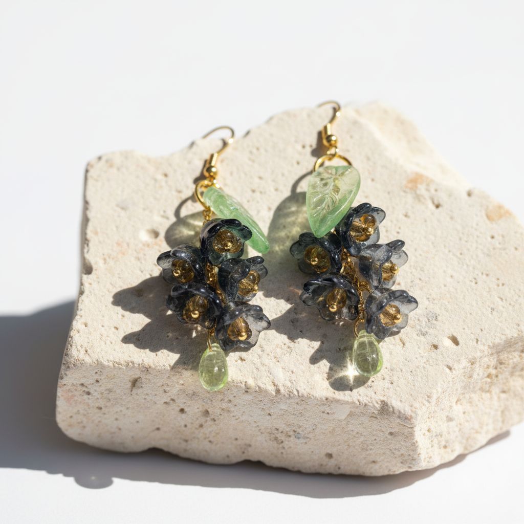 glass bellflowers earring | various colors