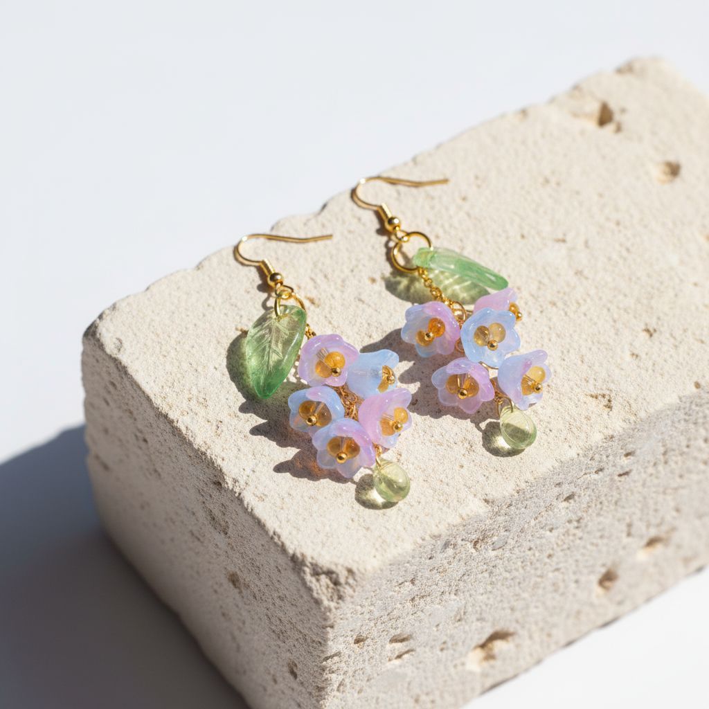 glass bellflowers earring | various colors
