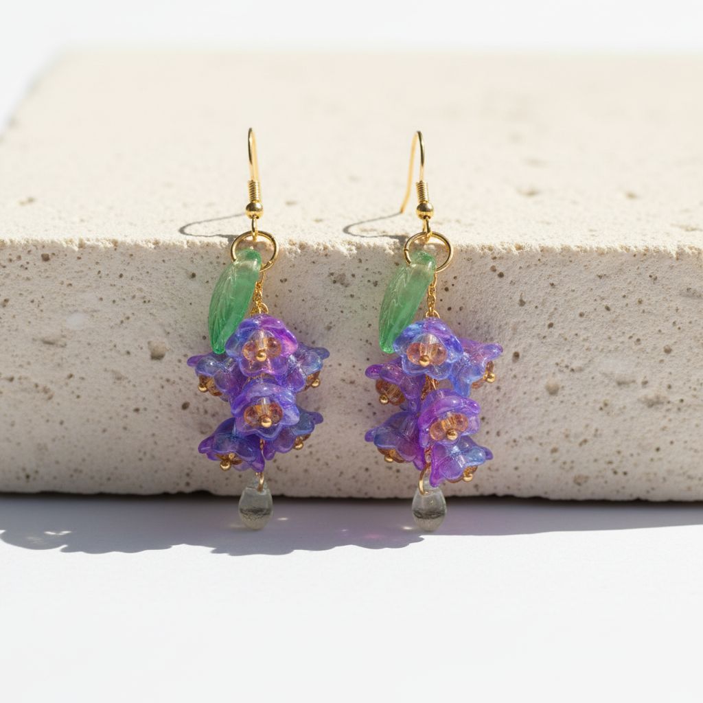 glass bellflowers earring | various colors